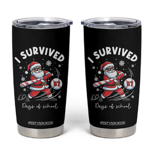 I Survived 67 Days Of School Baseball Santa Tumbler Cup Funny Christmas Six Seven Meme - Print Your Wear