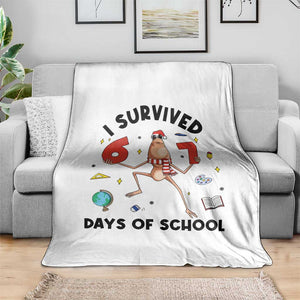 Marcus The Worm 67 Days of School Throw Blanket I Survived Funny Six Seven Meme Christmas Vibe TS14 Print Your Wear