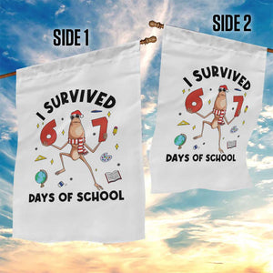 Marcus The Worm 67 Days of School Garden Flag I Survived Funny Six Seven Meme Christmas Vibe TS14 Print Your Wear