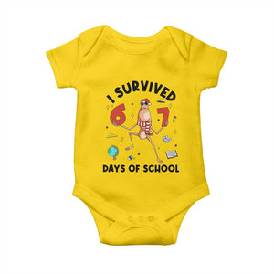 Marcus The Worm 67 Days of School Baby Onesie I Survived Funny Six Seven Meme Christmas Vibe TS14 Daisy Print Your Wear