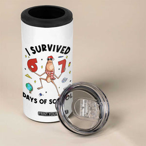Marcus The Worm 67 Days of School 4 in 1 Can Cooler Tumbler I Survived Funny Six Seven Meme Christmas Vibe - Print Your Wear