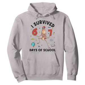 Marcus The Worm 67 Days of School Hoodie I Survived Funny Six Seven Meme Christmas Vibe TS14 Ice Gray Print Your Wear