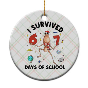 Marcus The Worm 67 Days of School Ceramic Ornament I Survived Funny Six Seven Meme Christmas Vibe TS14 1pc Christmas Plaid Print Your Wear