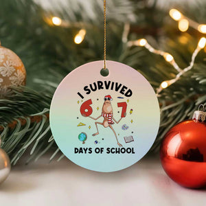 Marcus The Worm 67 Days of School Ceramic Ornament I Survived Funny Six Seven Meme Christmas Vibe TS14 1pc Pastel Print Your Wear