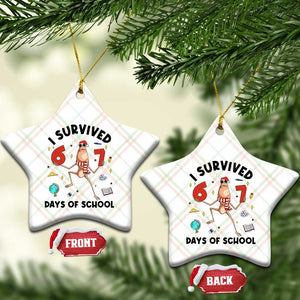 Marcus The Worm 67 Days of School Ceramic Ornament I Survived Funny Six Seven Meme Christmas Vibe TS14 Print Your Wear