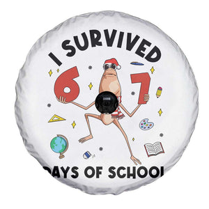 Marcus The Worm 67 Days of School Spare Tire Cover I Survived Funny Six Seven Meme Christmas Vibe TS14 Print Your Wear