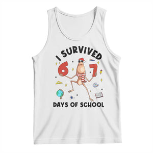 Marcus The Worm 67 Days of School Tank Top I Survived Funny Six Seven Meme Christmas Vibe TS14 White Print Your Wear
