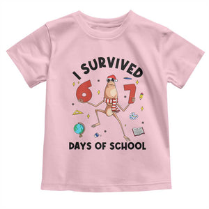 Marcus The Worm 67 Days of School Toddler T Shirt I Survived Funny Six Seven Meme Christmas Vibe TS14 Light Pink Print Your Wear