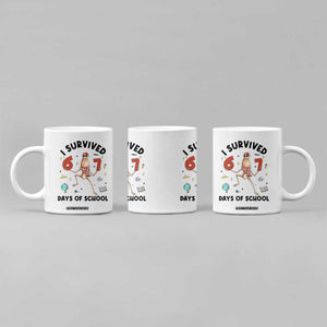 Marcus The Worm 67 Days of School Coffee Mug I Survived Funny Six Seven Meme Christmas Vibe - Print Your Wear
