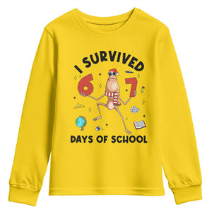 Marcus The Worm 67 Days of School Youth Sweatshirt I Survived Funny Six Seven Meme Christmas Vibe TS14 Daisy Print Your Wear