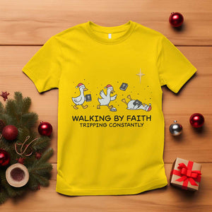 Funny Christian Goose Christmas T Shirt Walking By Faith Tripping Constantly TS14 Daisy Print Your Wear