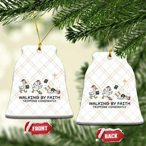Funny Christian Goose Christmas Ceramic Ornament Walking By Faith Tripping Constantly TS14 Print Your Wear