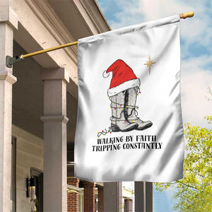Western Christian Cowboy Garden Flag Walking By Faith Tripping Constantly TS14 Print Your Wear