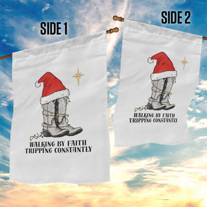 Western Christian Cowboy Garden Flag Walking By Faith Tripping Constantly TS14 Print Your Wear