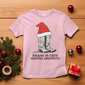 Western Christian Cowboy T Shirt Walking By Faith Tripping Constantly TS14 Light Pink Print Your Wear