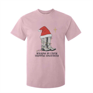 Western Christian Cowboy T Shirt For Kid Walking By Faith Tripping Constantly TS14 Light Pink Print Your Wear
