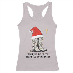 Western Christian Cowboy Racerback Tank Top Walking By Faith Tripping Constantly TS14 Ice Gray Print Your Wear