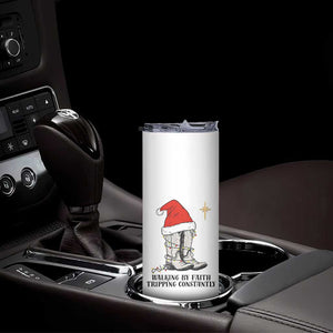 Western Christian Cowboy Skinny Tumbler Walking By Faith Tripping Constantly TS14 Print Your Wear