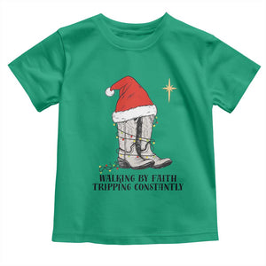 Western Christian Cowboy Toddler T Shirt Walking By Faith Tripping Constantly TS14 Irish Green Print Your Wear