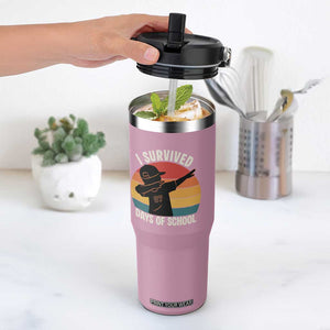 I Survived 67 Days Of School Flip Straw Tumbler Funny Boys Kids TS14 One Size: 30 oz Light Pink Print Your Wear