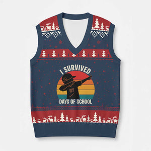 I Survived 67 Days Of School V-Neck Knit Sweater Vest Funny Boys Kids TS14 Navy Red Print Your Wear