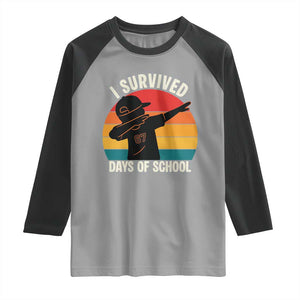 I Survived 67 Days Of School Raglan Shirt Funny Boys Kids TS14 Sport Gray Black Print Your Wear