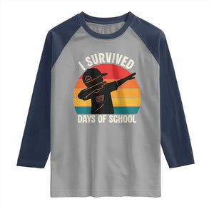 I Survived 67 Days Of School Raglan Shirt Funny Boys Kids TS14 Sport Gray Navy Print Your Wear