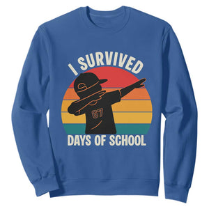 I Survived 67 Days Of School Sweatshirt Funny Boys Kids TS14 Royal Blue Print Your Wear