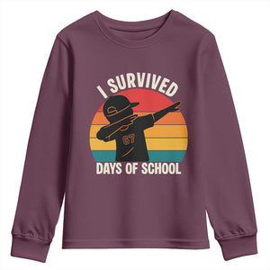 I Survived 67 Days Of School Youth Sweatshirt Funny Boys Kids TS14 Maroon Print Your Wear