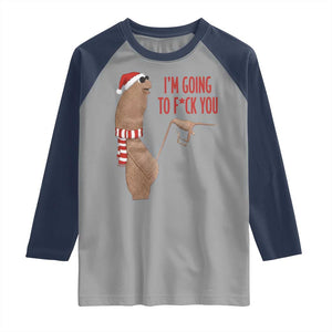 Marcus The Worm Christmas Meme Raglan Shirt I Am Going To Fck You TS14 Sport Gray Navy Print Your Wear