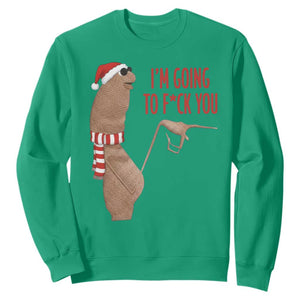 Marcus The Worm Christmas Meme Sweatshirt I Am Going To Fck You TS14 Irish Green Print Your Wear