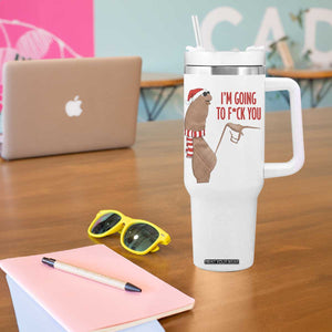 Marcus The Worm Christmas Meme Tumbler With Handle I Am Going To Fck You - Print Your Wear
