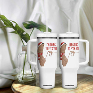 Marcus The Worm Christmas Meme Tumbler With Handle I Am Going To Fck You - Print Your Wear