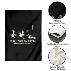 Christian Goose Christmas Garden Flag Walking By Faith Tripping Constantly Funny Quote TS14 Print Your Wear