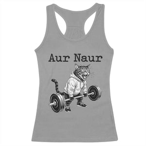 Aur Naur Raccoon Meme Racerback Tank Top Funny Sarcastic Oh No Australian Accent TS14 Sport Gray Print Your Wear