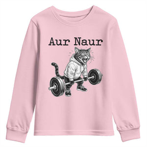 Aur Naur Raccoon Meme Youth Sweatshirt Funny Sarcastic Oh No Australian Accent TS14 Light Pink Print Your Wear