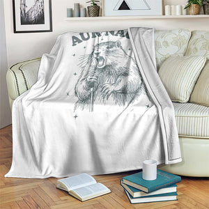 Aur Naur Groundhog Meme Throw Blanket Funny Sarcastic Oh No Australian Accent TS14 Print Your Wear