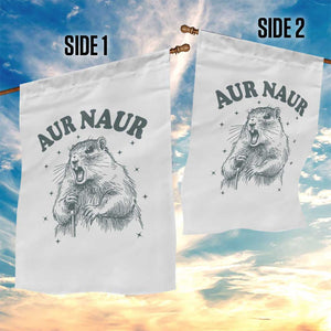 Aur Naur Groundhog Meme Garden Flag Funny Sarcastic Oh No Australian Accent TS14 Print Your Wear