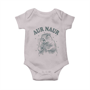 Aur Naur Groundhog Meme Baby Onesie Funny Sarcastic Oh No Australian Accent TS14 Ice Gray Print Your Wear