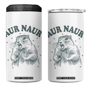 Aur Naur Groundhog Meme 4 in 1 Can Cooler Tumbler Funny Sarcastic Oh No Australian Accent TS14 One Size: 16 oz White Print Your Wear