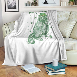 Aur Naur Raccoon St Patricks Day Throw Blanket Funny Sarcastic Oh No Australian Accent TS14 Print Your Wear