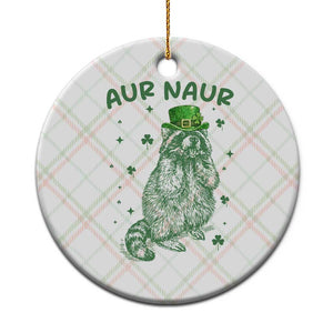 Aur Naur Raccoon St Patricks Day Ceramic Ornament Funny Sarcastic Oh No Australian Accent TS14 1pc Christmas Plaid Print Your Wear