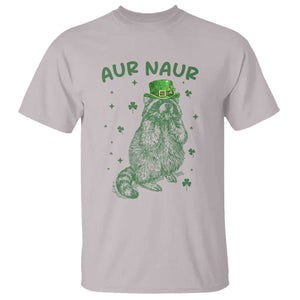 Aur Naur Raccoon St Patricks Day T Shirt Funny Sarcastic Oh No Australian Accent TS14 Ice Gray Print Your Wear