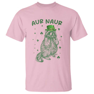 Aur Naur Raccoon St Patricks Day T Shirt Funny Sarcastic Oh No Australian Accent TS14 Light Pink Print Your Wear