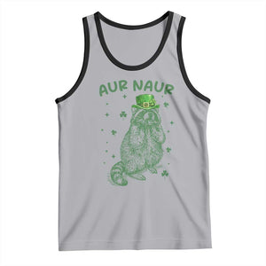 Aur Naur Raccoon St Patricks Day Tank Top Funny Sarcastic Oh No Australian Accent TS14 Athletic Heather Black Print Your Wear