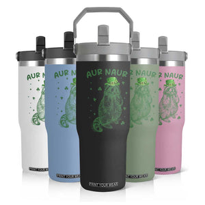 Aur Naur Raccoon St Patricks Day Flip Straw Tumbler Funny Sarcastic Oh No Australian Accent TS14 Print Your Wear