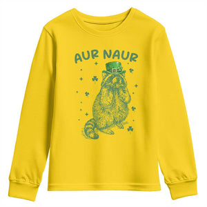 Aur Naur Raccoon St Patricks Day Youth Sweatshirt Funny Sarcastic Oh No Australian Accent TS14 Daisy Print Your Wear