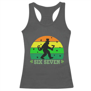 Aur Naur Bigfoot Meme Racerback Tank Top Funny Sasquatch Sarcastic Oh No Australian Accent TS14 Dark Heather Print Your Wear