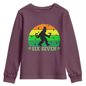 Aur Naur Bigfoot Meme Youth Sweatshirt Funny Sasquatch Sarcastic Oh No Australian Accent TS14 Maroon Print Your Wear