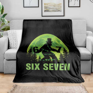 Funny Bigfoot St Patricks Day Throw Blanket Sasquatch Hiding Moon Forest Meme TS14 Print Your Wear